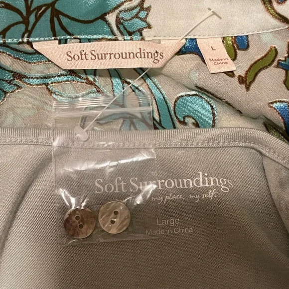 Soft Surroundings Becca Shirt & Cami - Burnout Velvet top - Picture 8 of 8